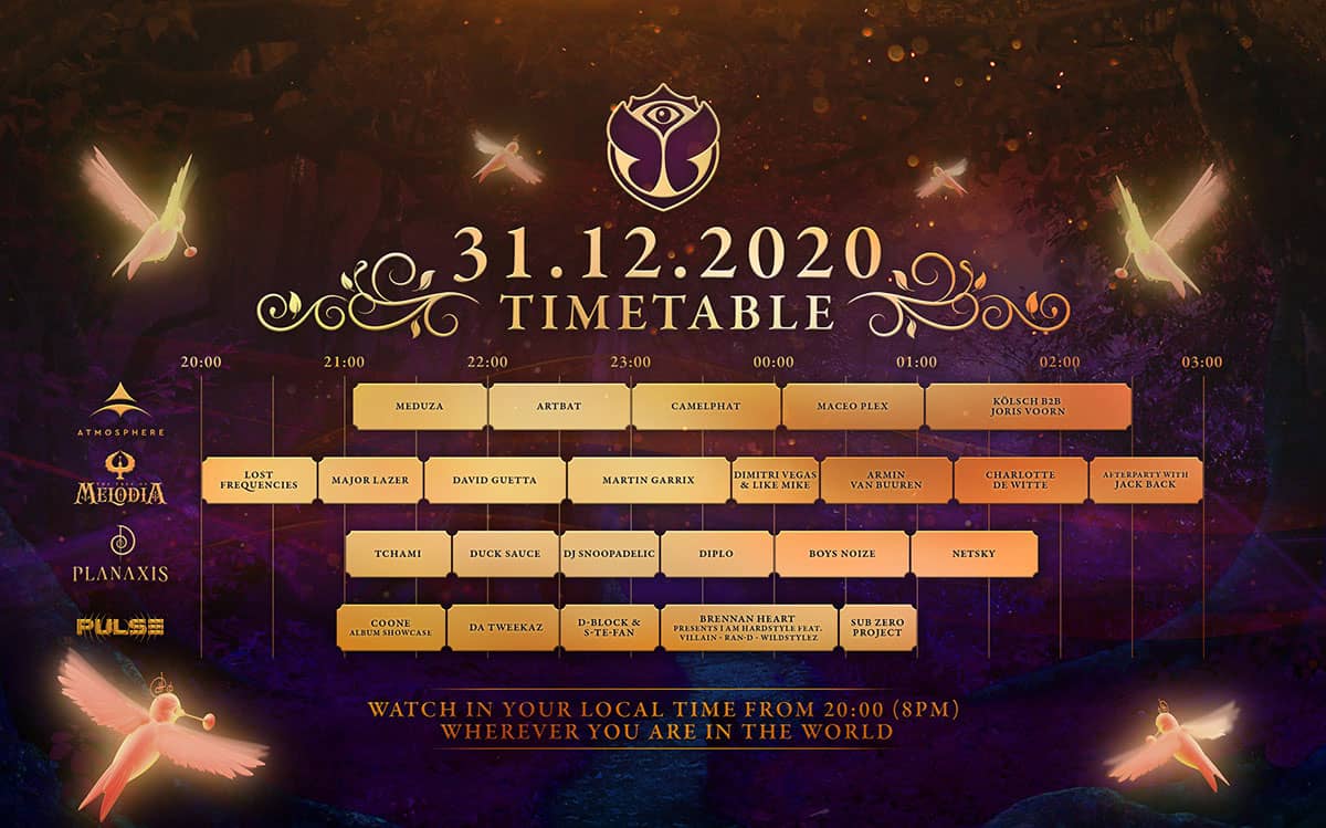 Tomorrowland-NYE-Timetable
