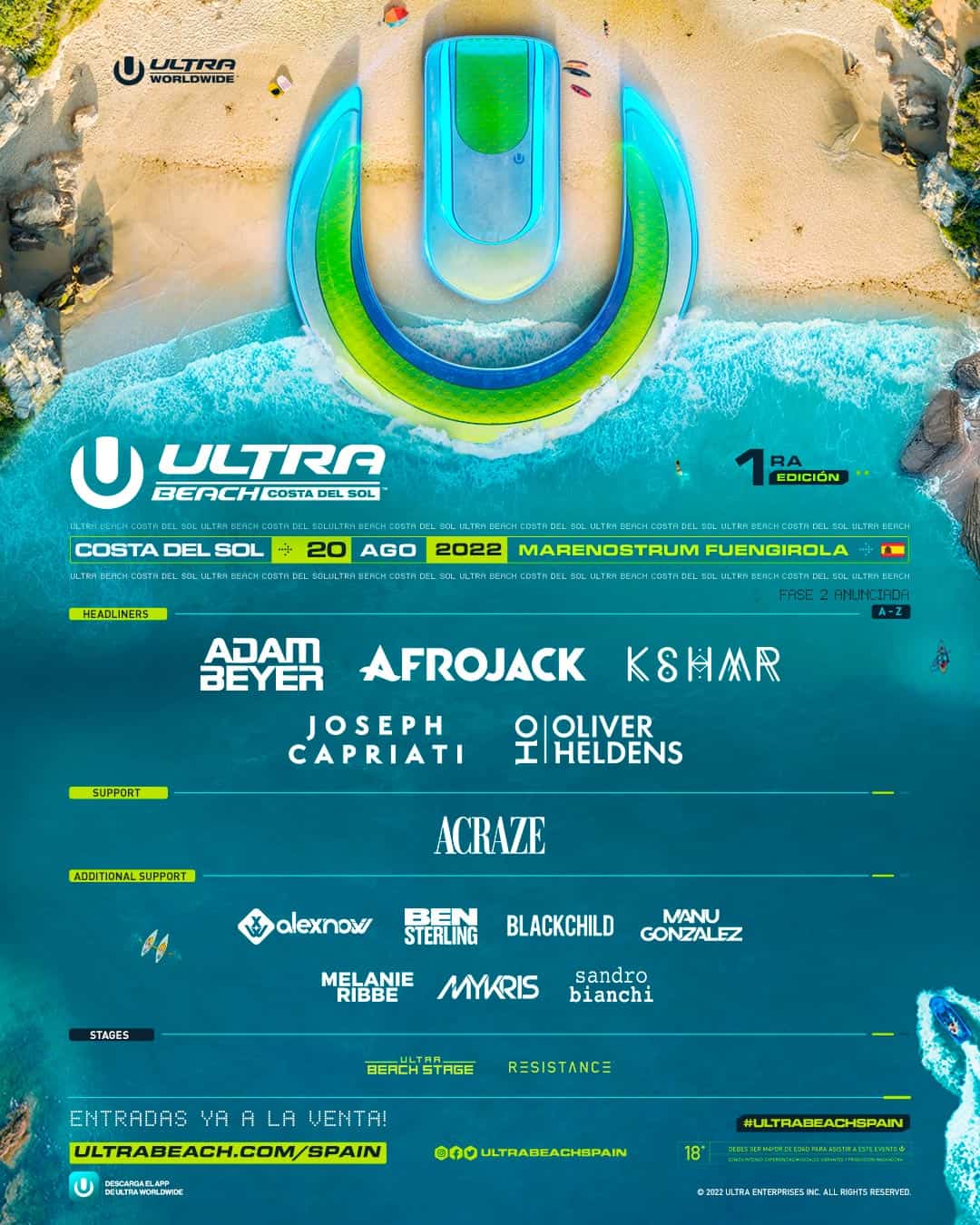 Cartel definitivo ULTRA Beach 2022